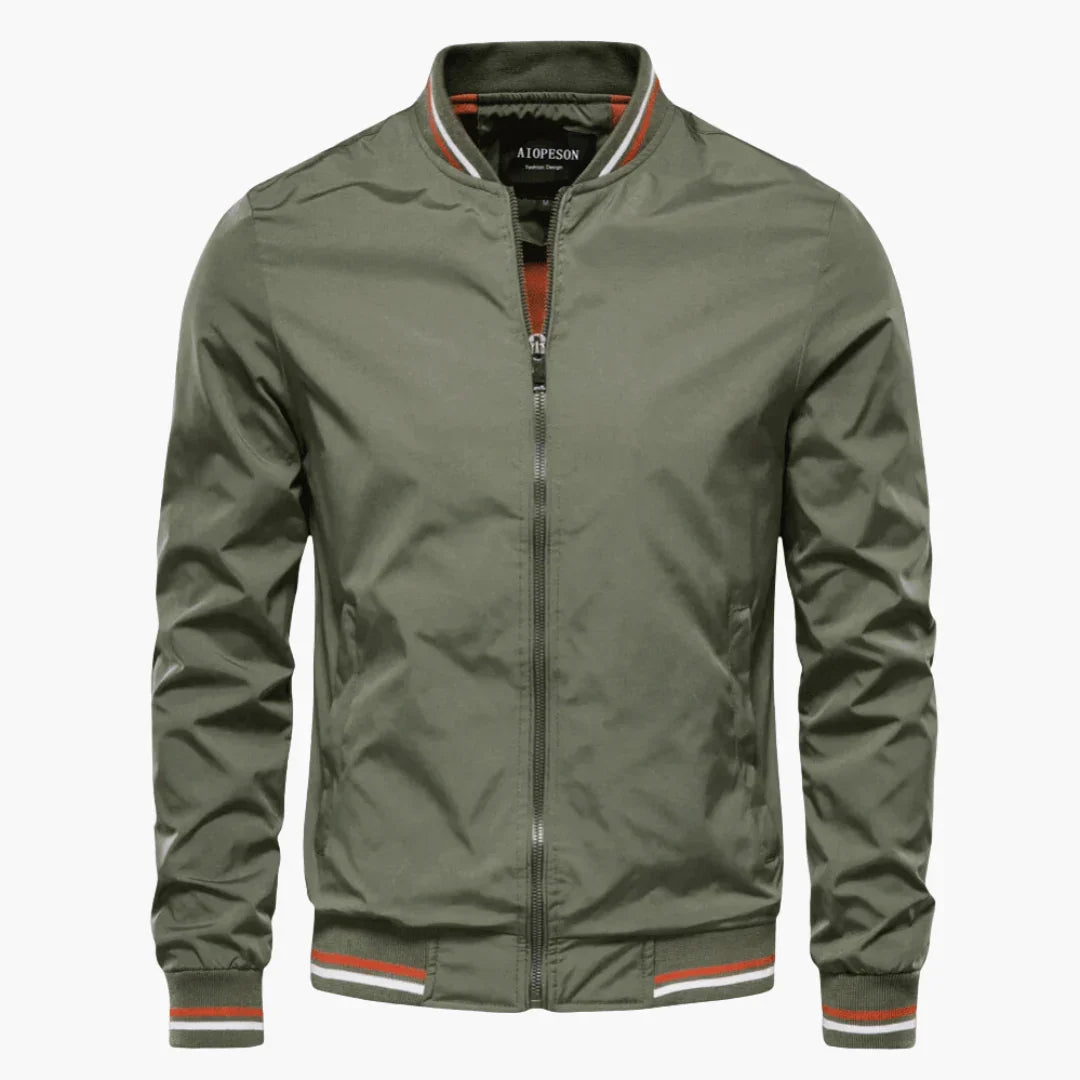 NOUVEAU RICHE Sommerjacke Herren Wasserabweisend Mit Frontverschluss Grün