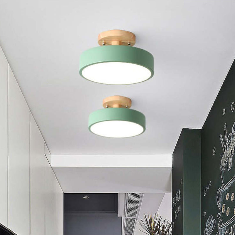 NOUVEAU RICHE Moderne LED-Deckenleuchte – Deckenlampe aus Holz & Acryl für Schlafzimmer, Esszimmer & Wohnzimmer, 5 Farben – LunaLux Grün