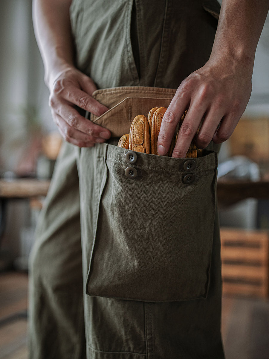 NOUVEAU RICHE Reproduktion Der Französischen Armee M-47 Fischgrät-Twill-Hosen Aus 100 Prozent Baumwolle Mit 100 Prozent Leinenfutter Für Herren