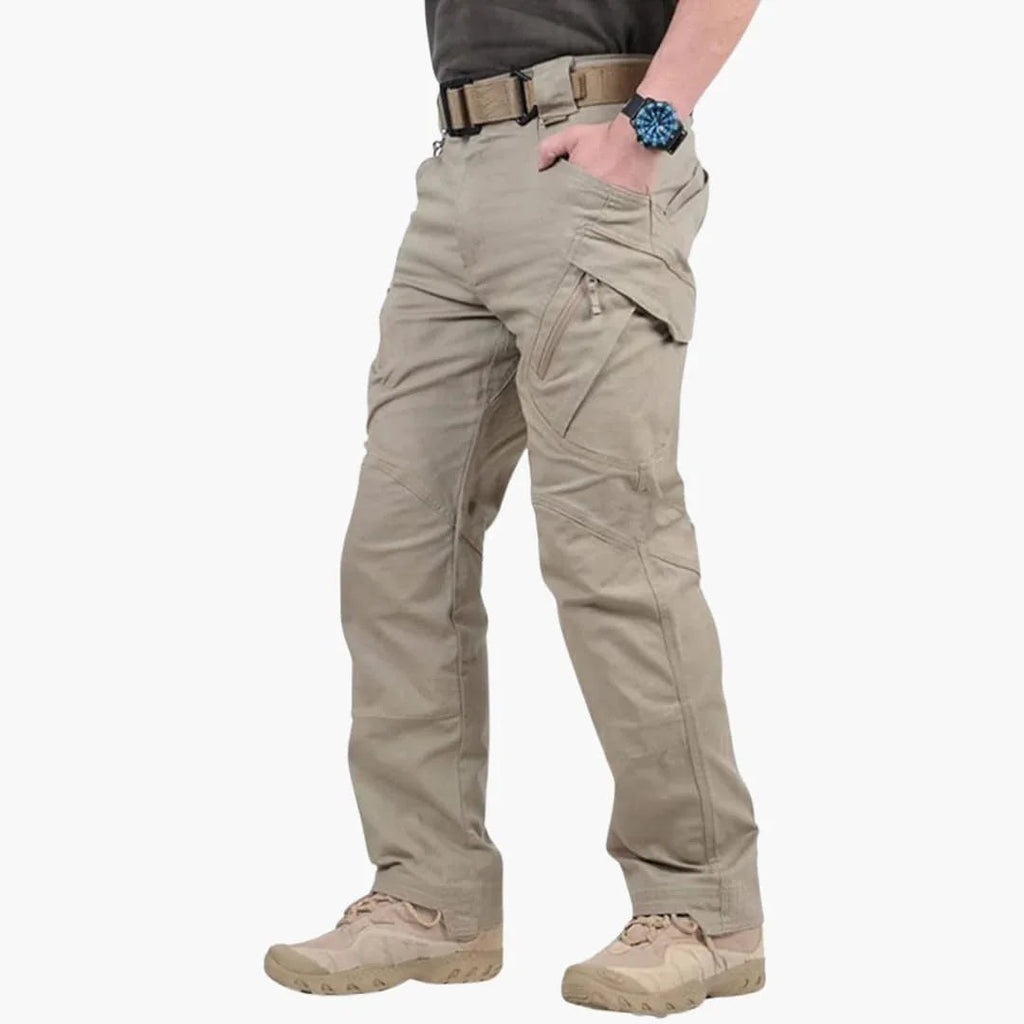 NOUVEAU RICHE Outdoorhose Herren Mit Strukturierte Oberfläche Verstellbar Khaki