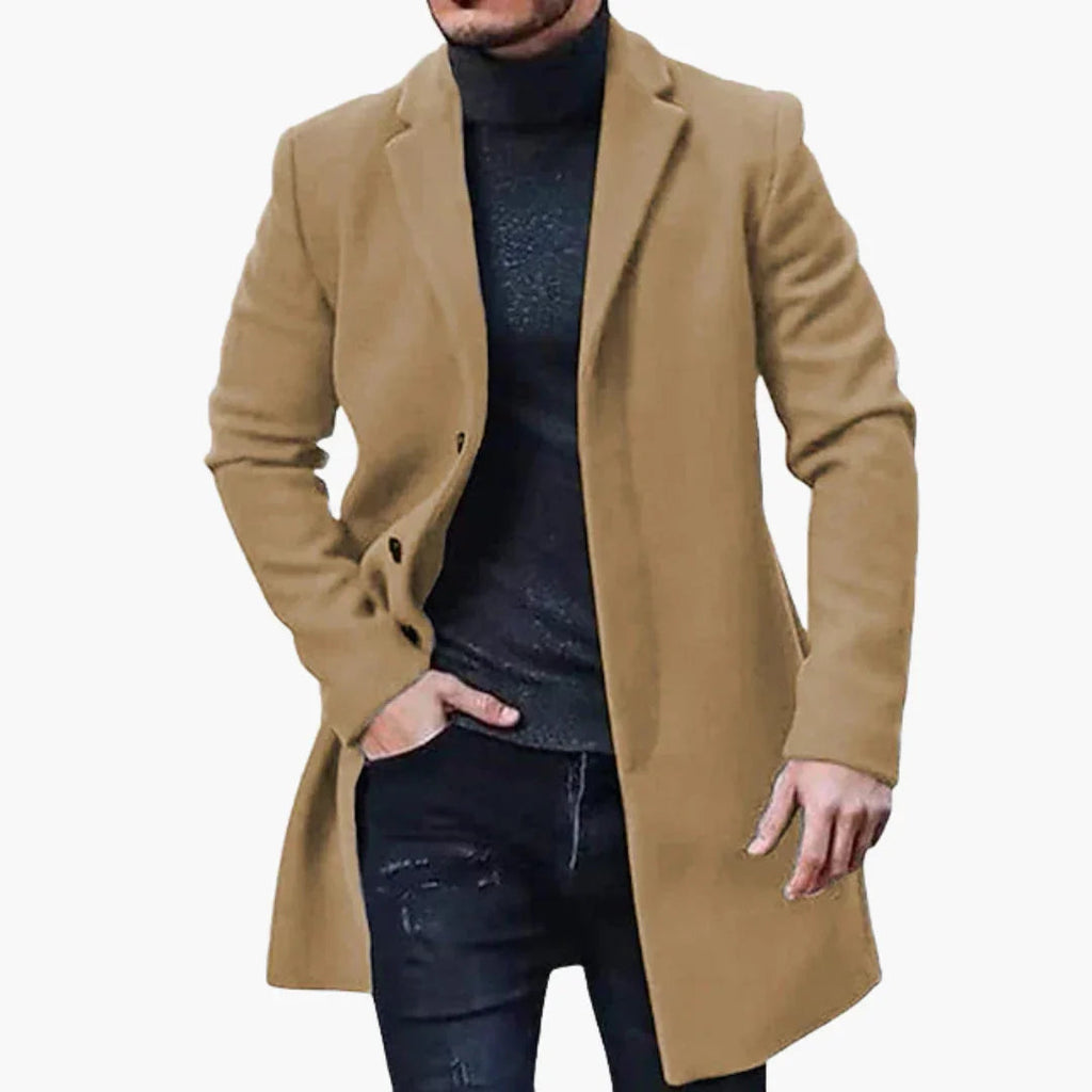 NOUVEAU RICHE Wintermantel Für Herren Mit Passform Veredelter Oberstoff Khaki