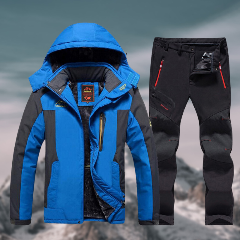 NOUVEAU RICHE Herren Winter Set Jacke Hose Wasserdicht Atmungsaktiv Blau