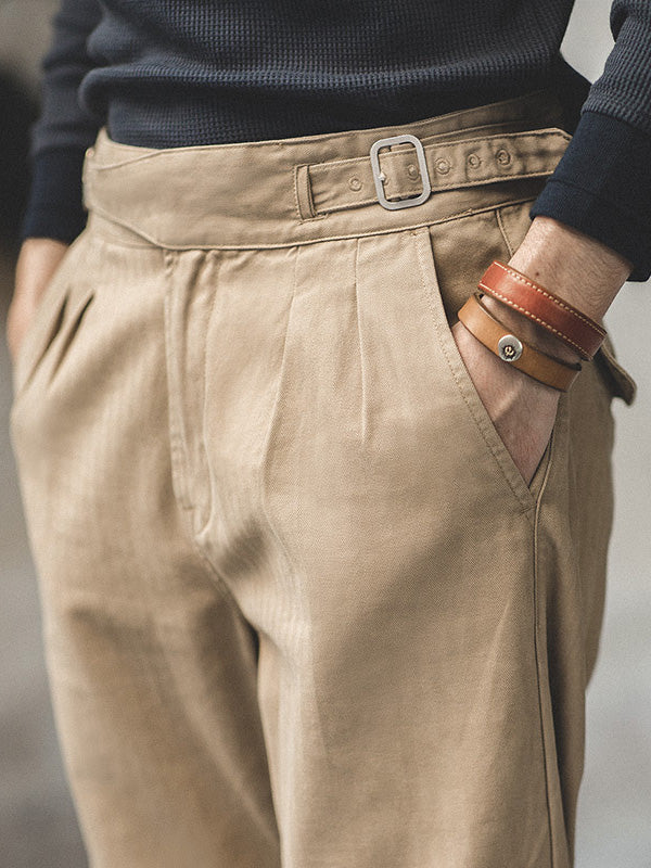 NOUVEAU RICHE Herren Vintage Inspirierte Gurkha Hosen Gerade Freizeit Hosen Mit Elastischer Anpassung Für Optimalen Tragekomfort