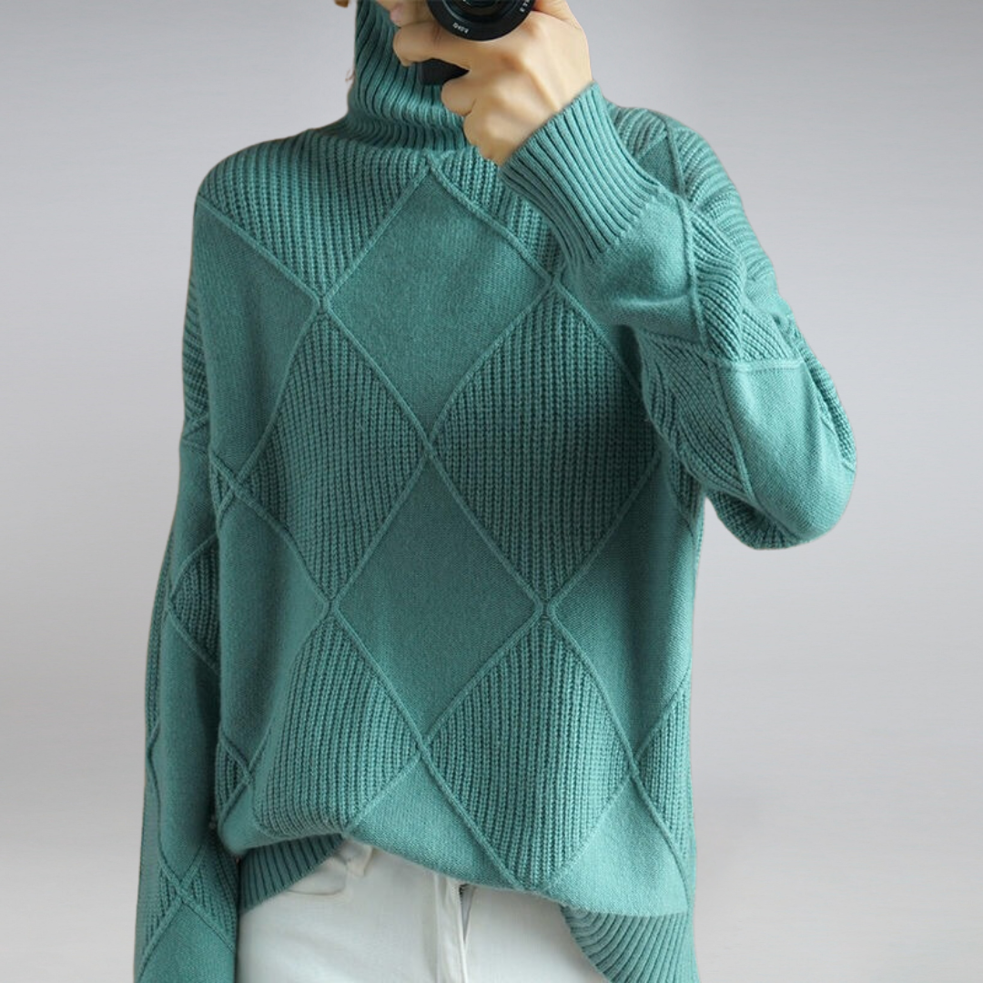 NOUVEAU RICHE Rollkragenpullover Damen Kuschelig Warm Weich