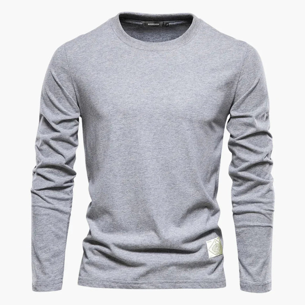 NOUVEAU RICHE Langarmshirt Herren Tailliert Elegant Vielseitig Für Büro Hellgrau