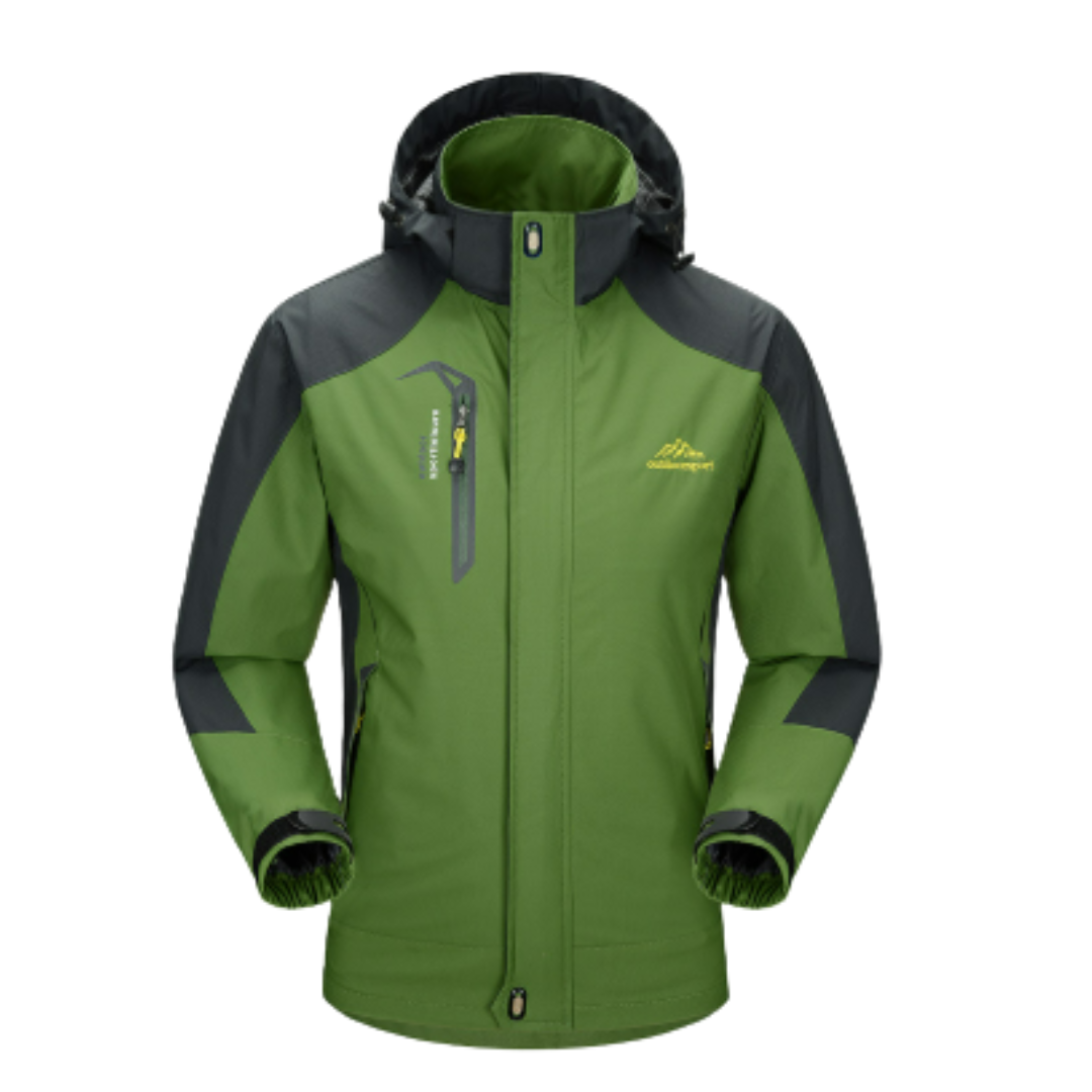 NOUVEAU RICHE Herren Outdoor Regenjacke – Wasserdichte Jacke mit Kapuze und Warmer Isolierung Grun