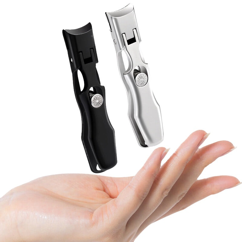 NOUVEAU RICHE Nagelknipser für dicke Nägel – Fussnagelknipser aus Kohlenstoffstahl mit breiter Öffnung & Nagelfänger, inkl. Feilen & Etui