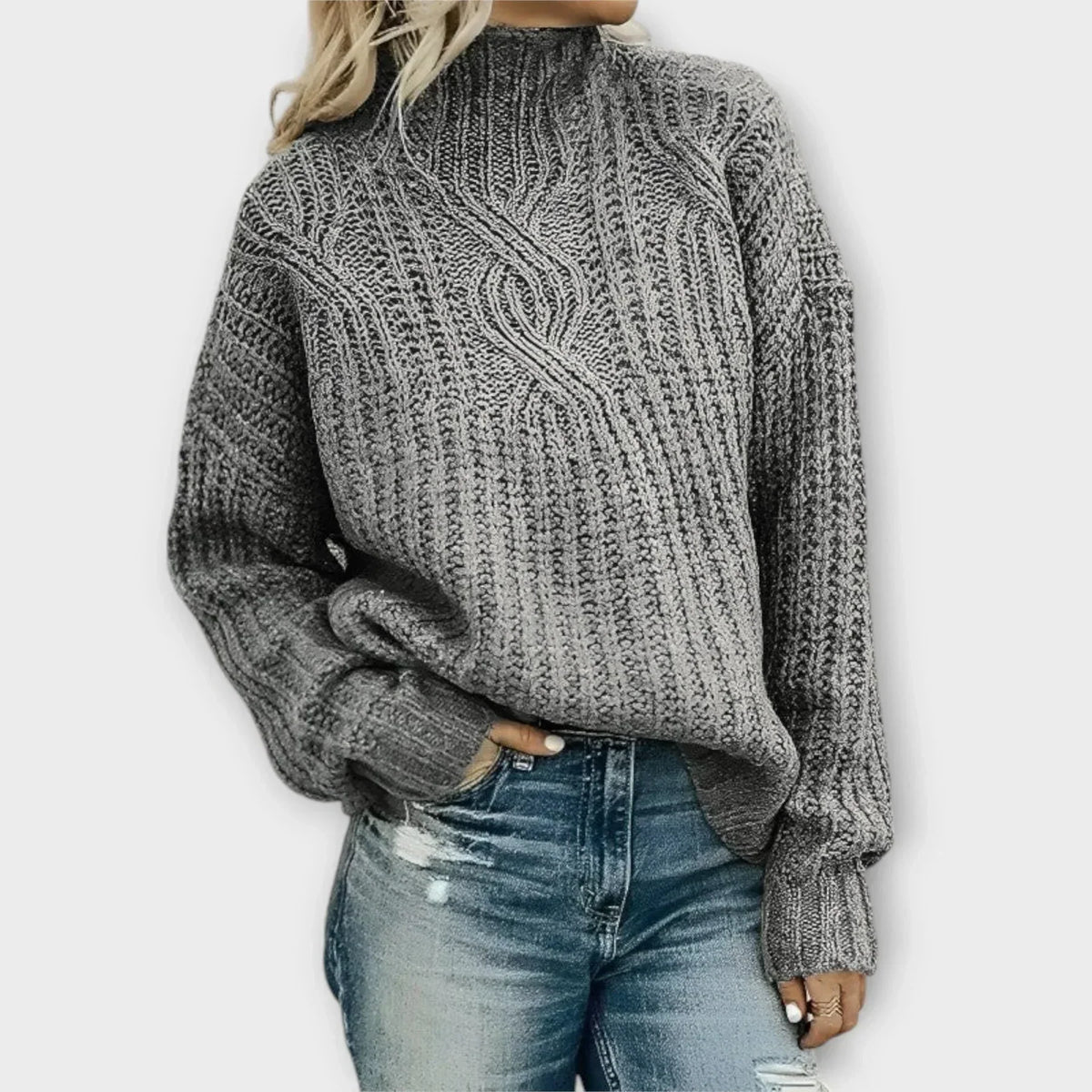 Parsha | Damen Pullover | Strukturiertes Zopfmuster mit Rippbesatz