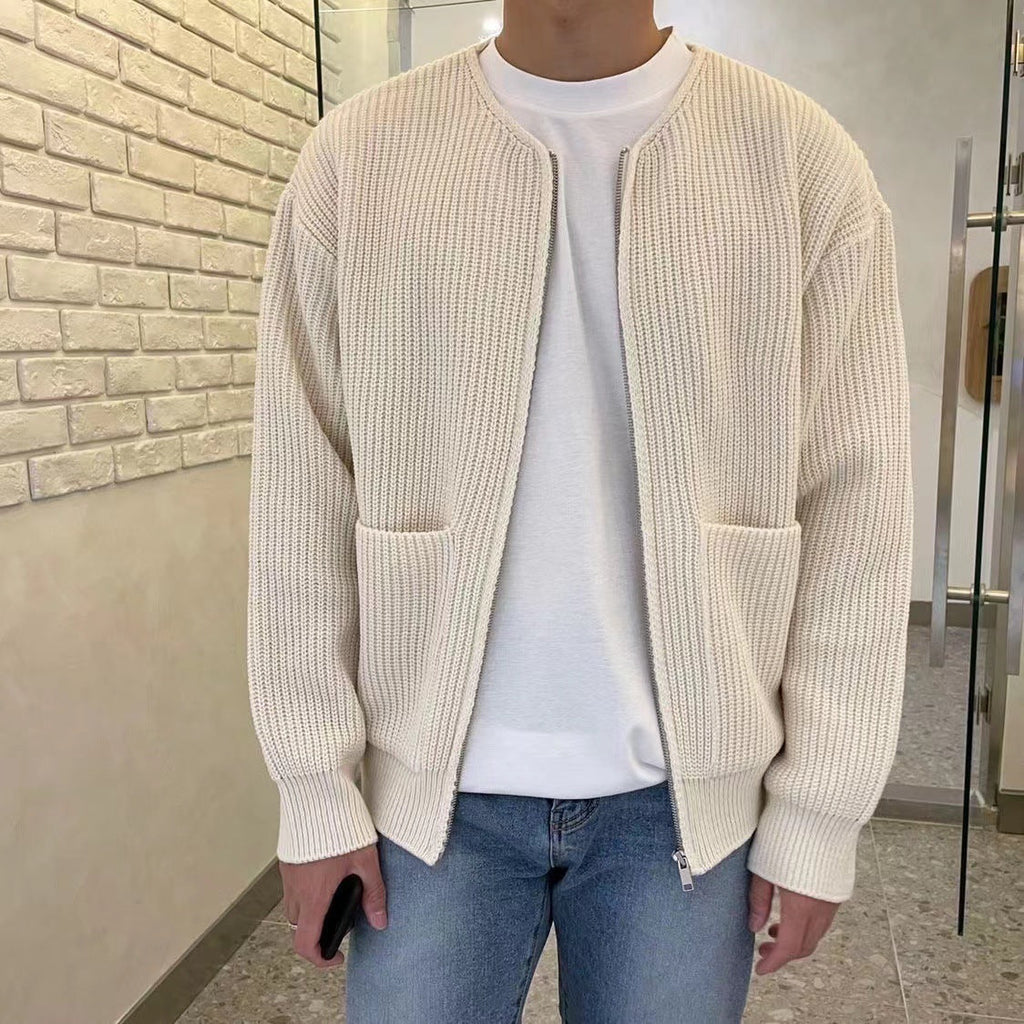 NOUVEAU RICHE Herren Strickjacke Gestrickte Textur Und Wärme Für Winter