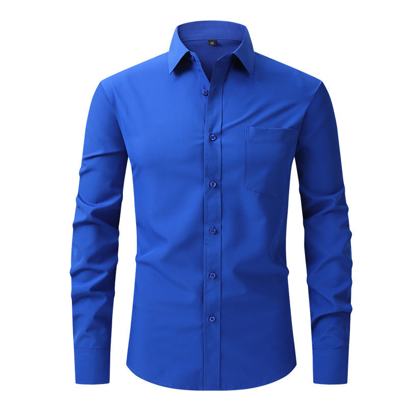 NOUVEAU RICHE Sommerhemd Leichtes Langarm Modern Fit Herren Hellblau W75 Segelblau