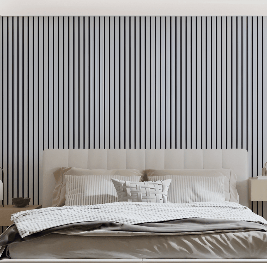 NOUVEAU RICHE Wandpaneele Selbstklebend Holzoptik – 3D Lamellen Wandverkleidung aus PVC, Rolle 40 x 300 cm, wasserabweisend, 4 Farben