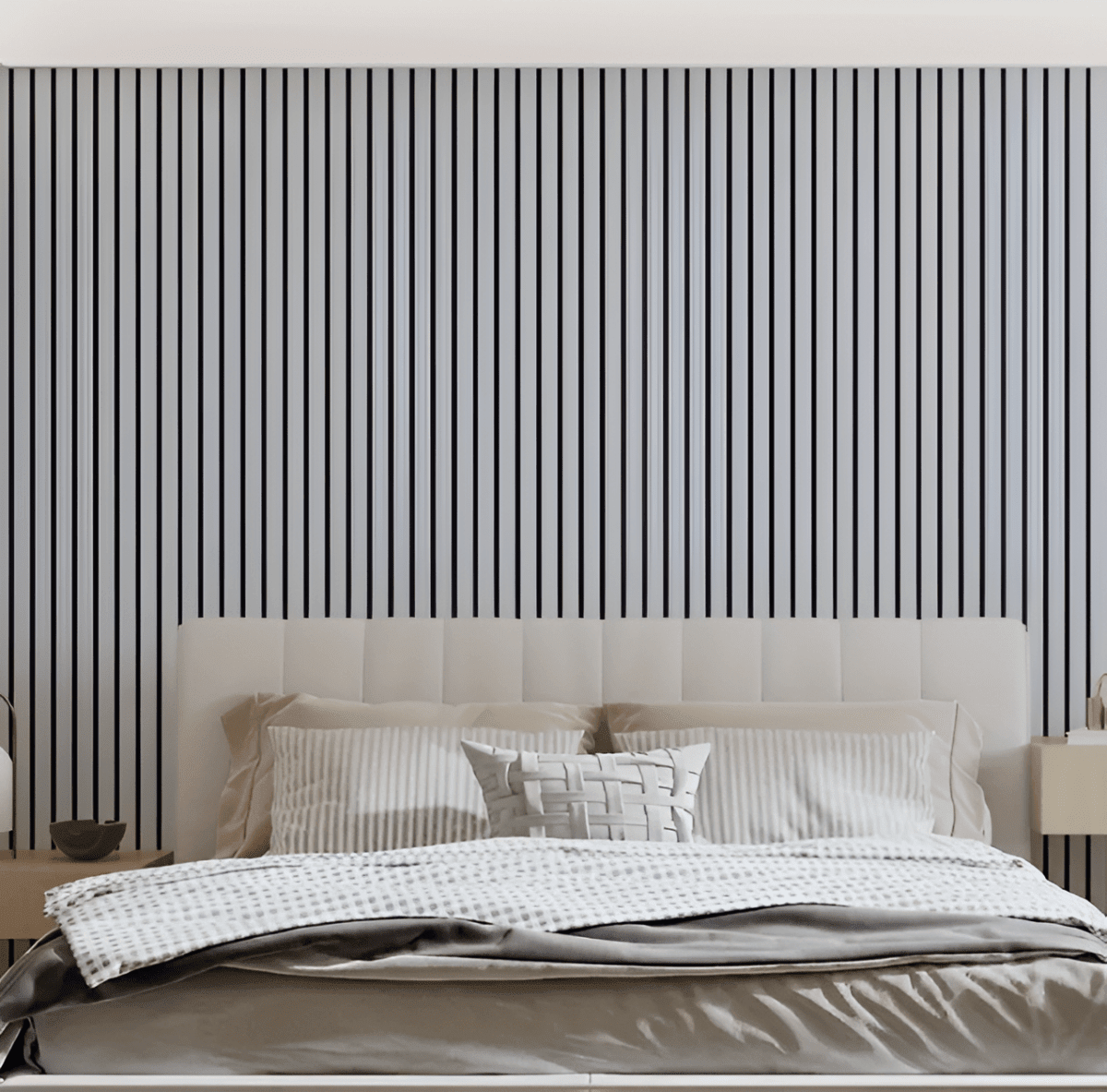 NOUVEAU RICHE Wandpaneele Selbstklebend Holzoptik – 3D Lamellen Wandverkleidung aus PVC, Rolle 40 x 300 cm, wasserabweisend, 4 Farben