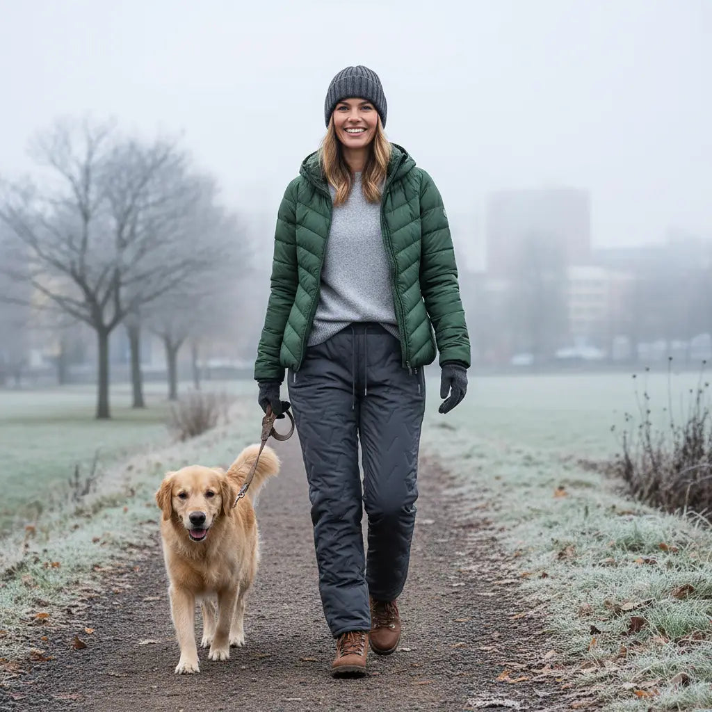 NOUVEAU RICHE Ranches | Winterfütterte Fleecehose mit Elastischem Bund – Warm und Bequem