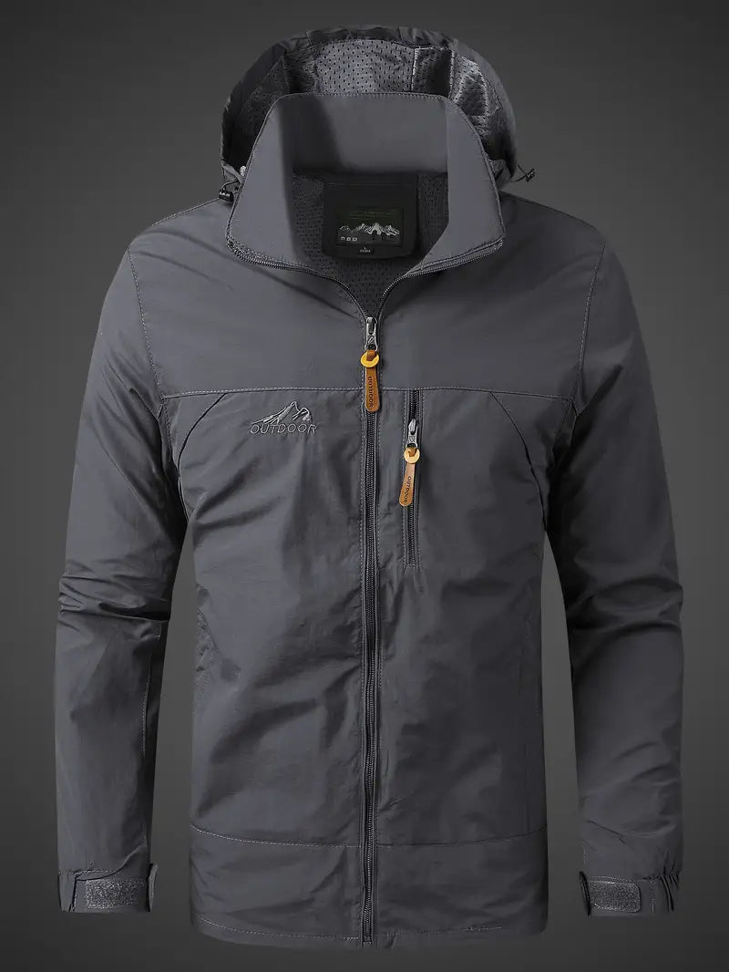 NOUVEAU RICHE Herren Outdoor Jacke Wasserfest Winddicht Atmungsaktiv Grau
