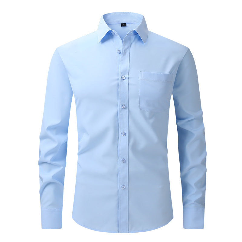 NOUVEAU RICHE Sommerhemd Leichtes Langarm Modern Fit Herren Hellblau W72 Hellblau