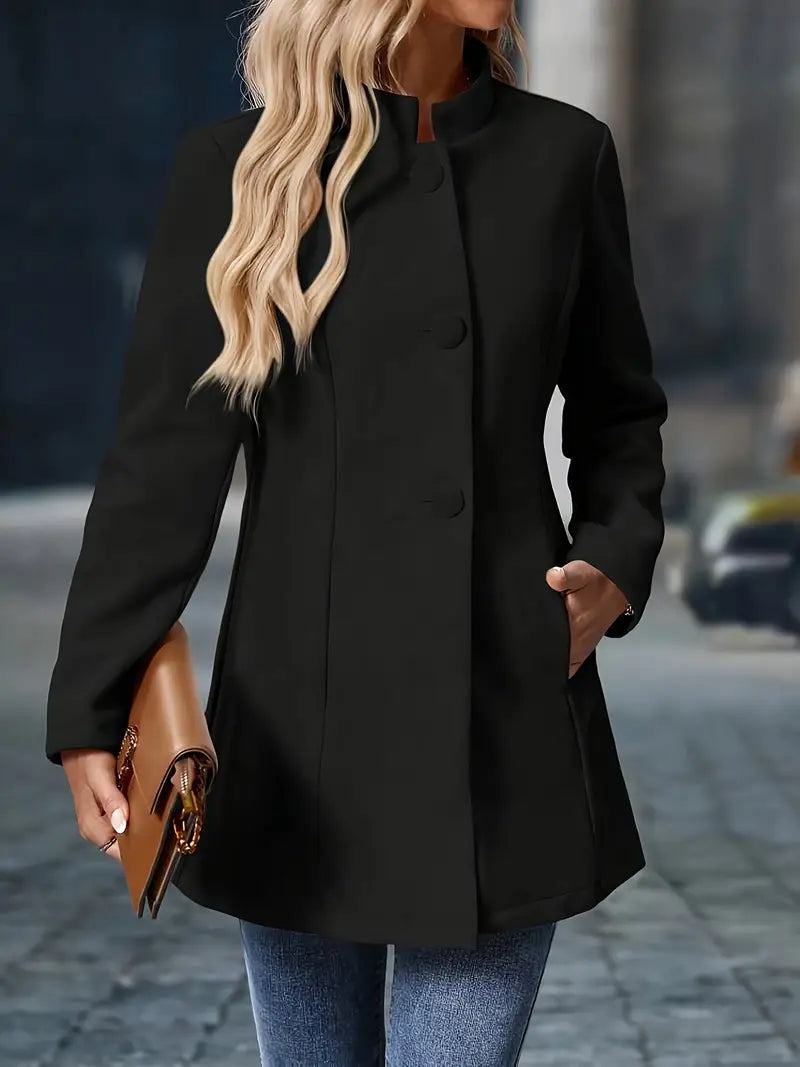 NOUVEAU RICHE Klassische Taillierte Jacke – Damen Jacke mit schmeichelhafter Silhouette, elegant, Beige, Schwarz oder Khaki, S–2XL – Luna