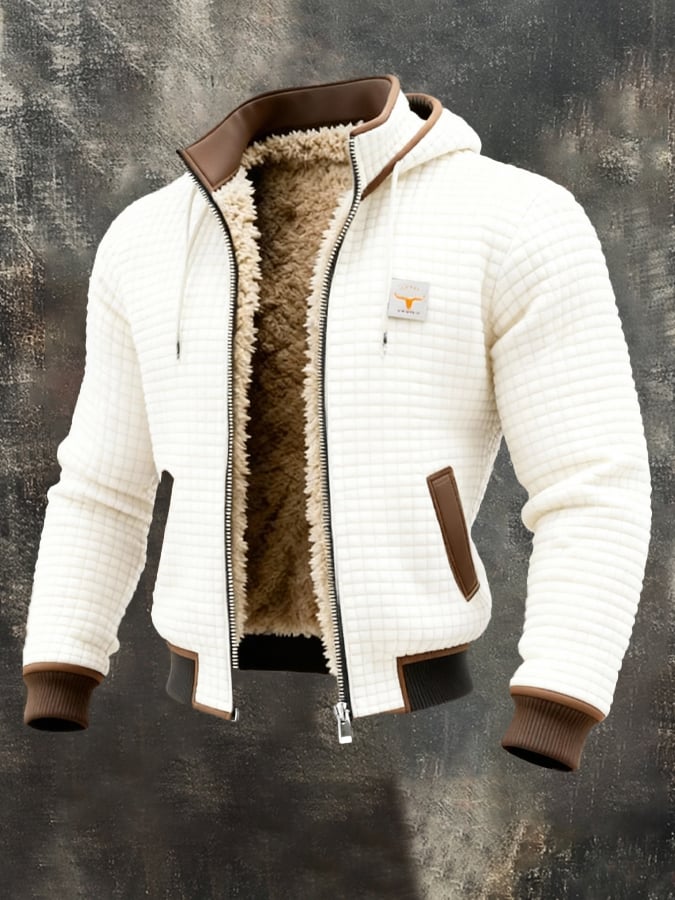 NOUVEAU RICHE Admire | Herren Polar-Fleece Thermo-Jacke Weiß