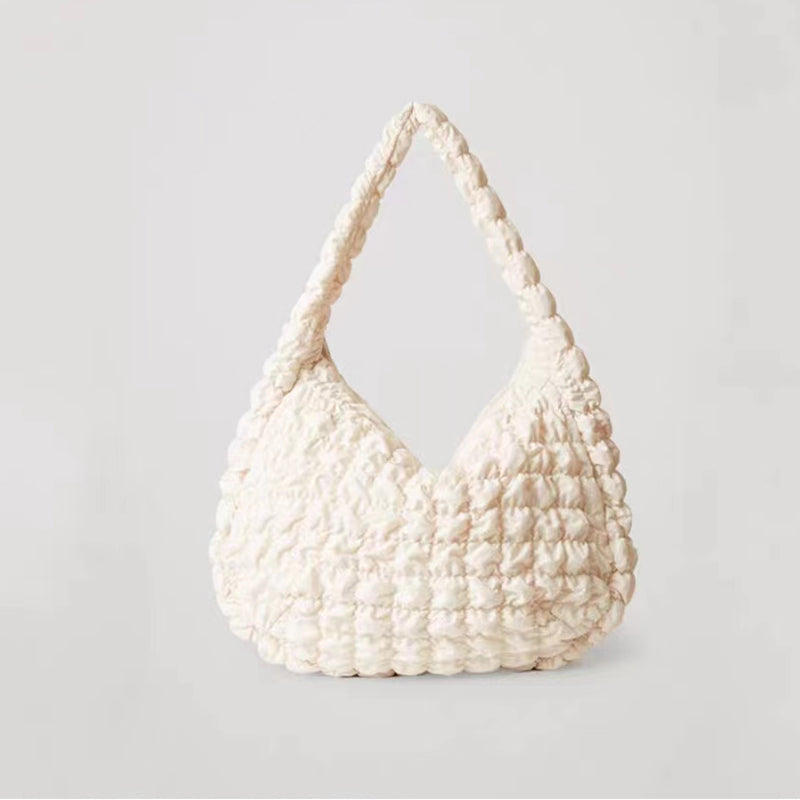 NOUVEAU RICHE Damen Daunen Umhängetasche – Leichte Tasche als Perfekter Reisebegleiter Weiß