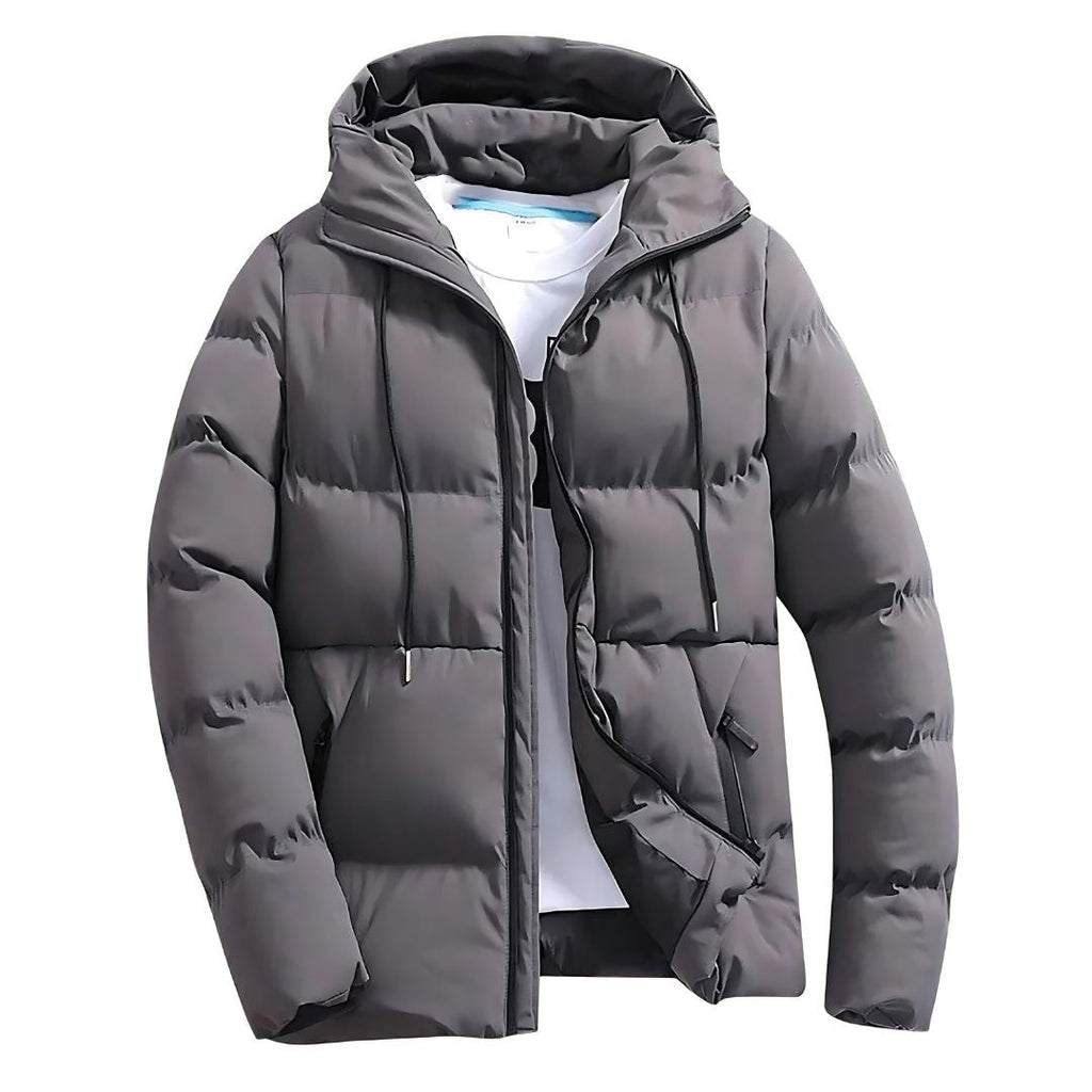 NOUVEAU RICHE Herren Winterparka – Wasserabweisender Wintermantel mit verstellbarer Kapuze & warmem Futter, 4 Farben, XS–4XL – Marmari Grau