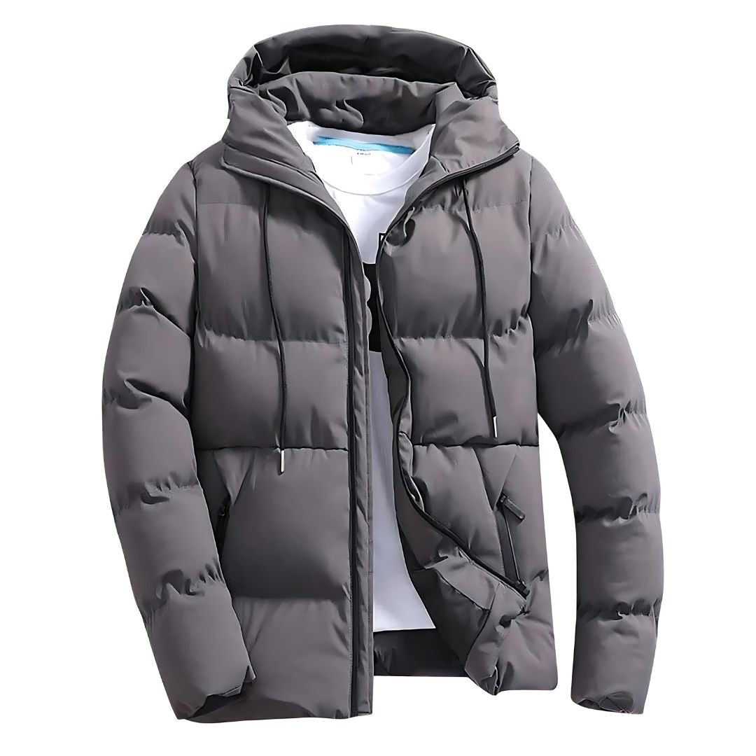 NOUVEAU RICHE Herren Winterparka – Wasserabweisender Wintermantel mit verstellbarer Kapuze & warmem Futter, 4 Farben, XS–4XL – Marmari Grau