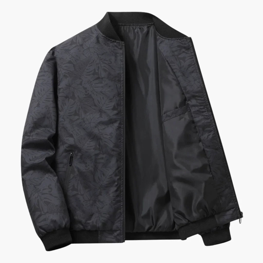 NOUVEAU RICHE Bomberjacke Herren Rippbündchen Gefüttert Für Übergangszeit Grau