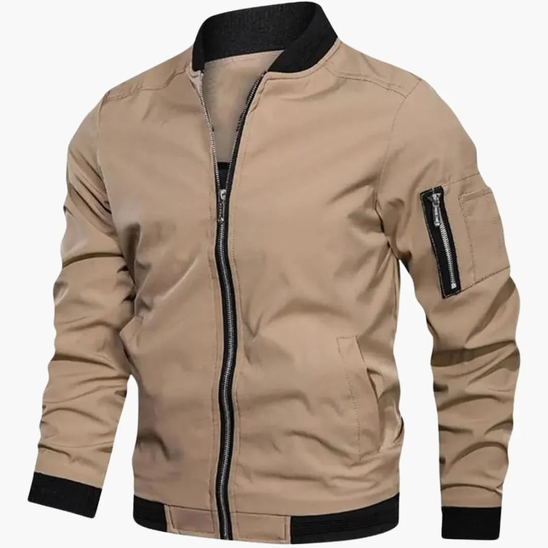NOUVEAU RICHE Bomberjacke Schlanke Passform Herren Leicht Frühling Herbst Khaki