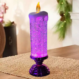 NOUVEAU RICHE Magische Weihnachtsbeleuchtung – LED-Glitzerflamme mit Wasser & wirbelndem Glitzer, Weihnachtsdeko in Blau, Gold, Rot oder Silber – TwinkleFlame