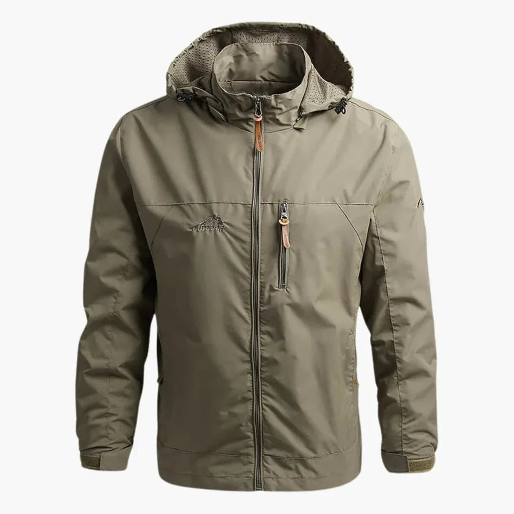 NOUVEAU RICHE Outdoorjacke Herren Verstellbare Kapuze Strukturierte Passform Khaki