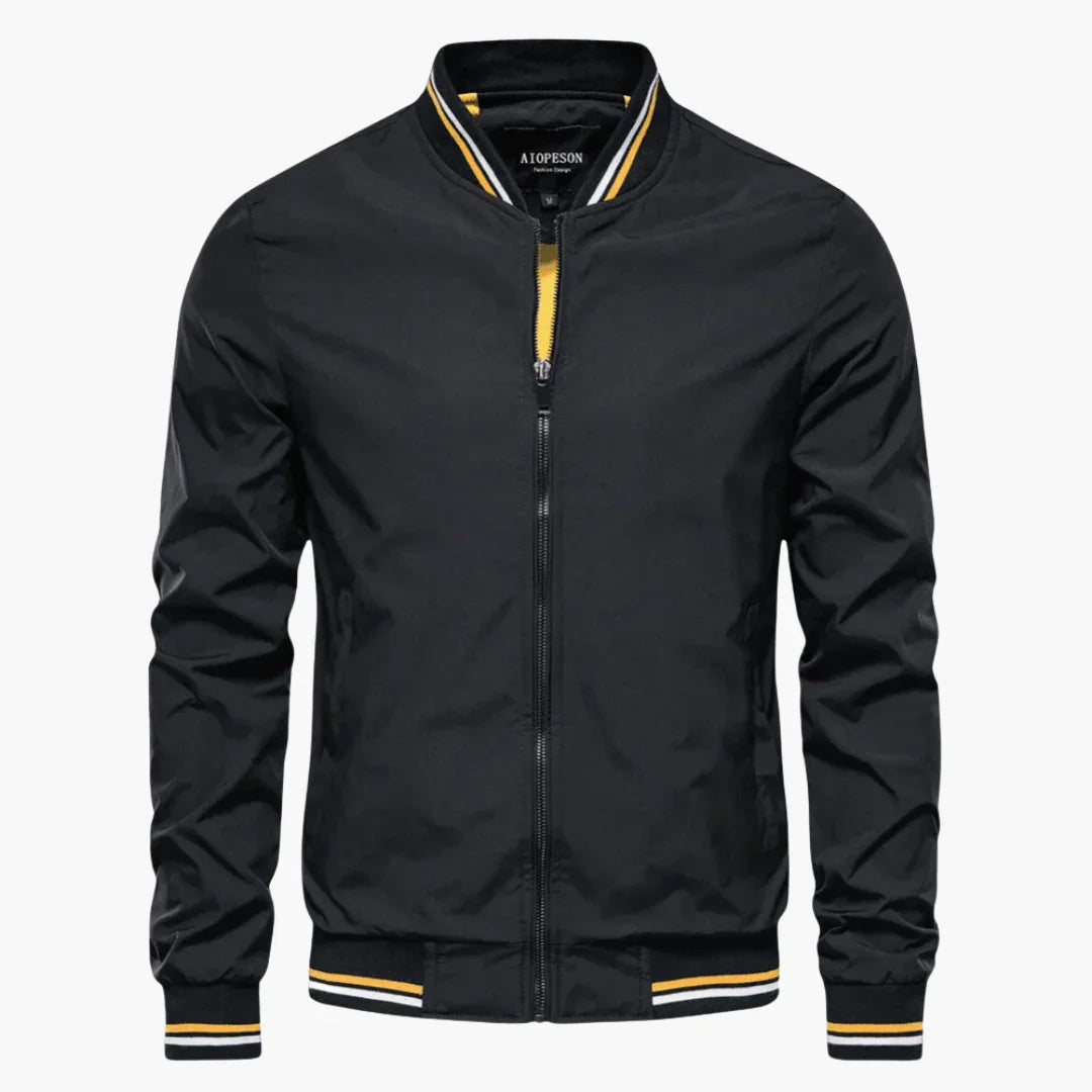 NOUVEAU RICHE Sommerjacke Herren Wasserabweisend Mit Frontverschluss Schwarz