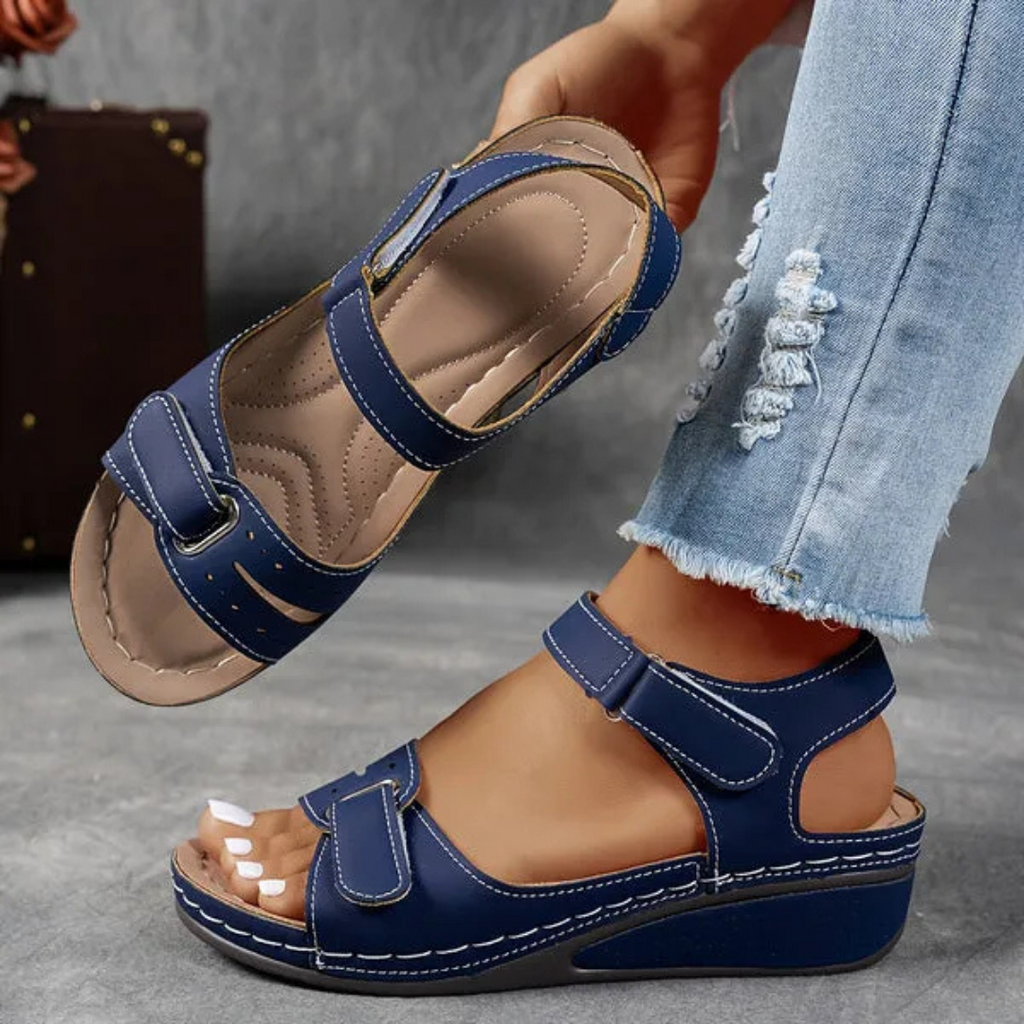 NOUVEAU RICHE Sandalen Mit Rutschfester Sohle Fußgewölbe Unterstützung Blau
