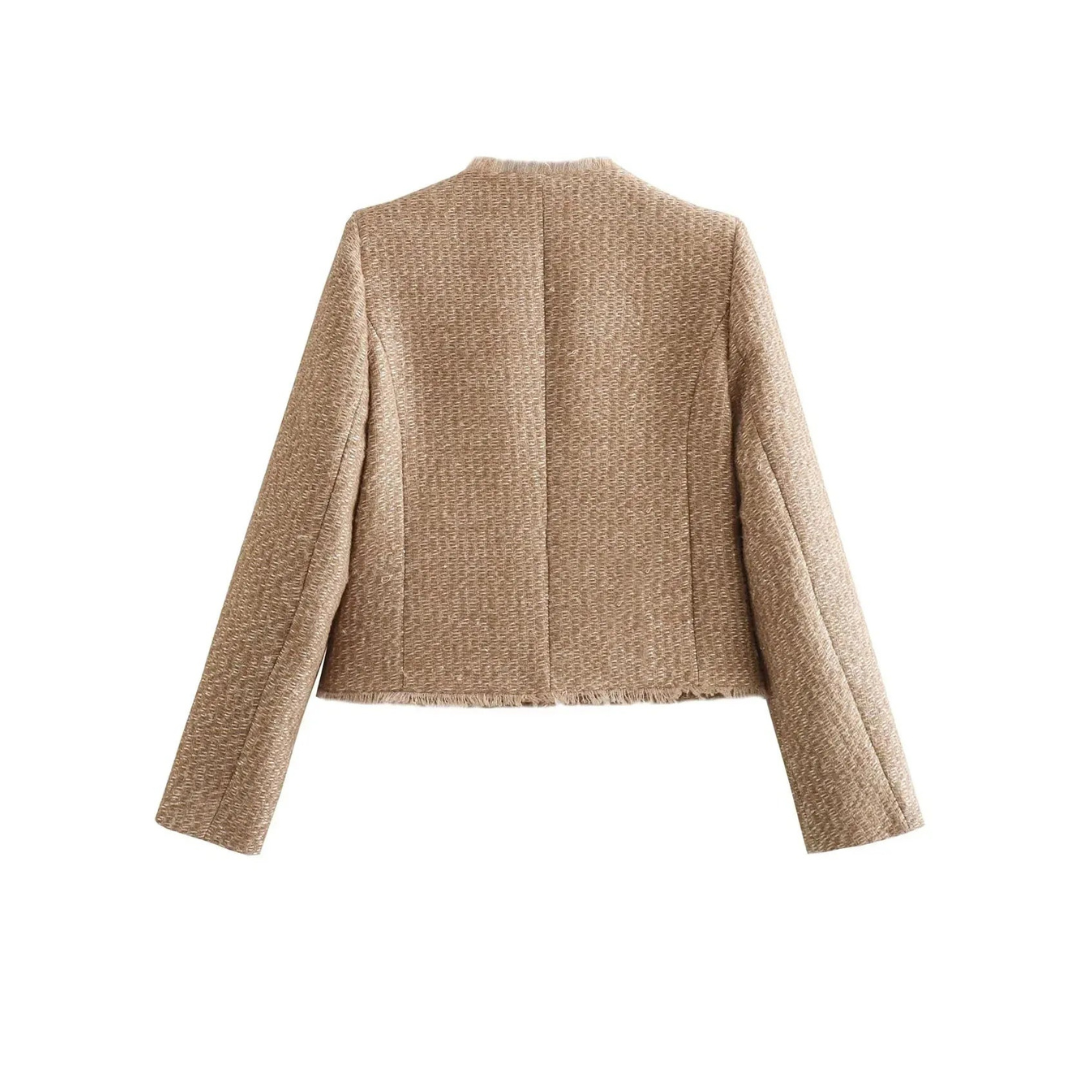 NOUVEAU RICHE Damen Knopf Daunen Langarm Jacke Kurz Sanft Fütterung