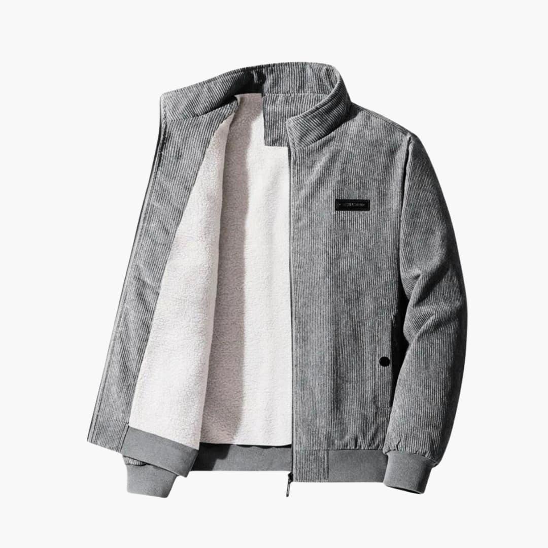 NOUVEAU RICHE Gerippte Retrojacke Für Herren Mit Struktur Vielseitig Grau