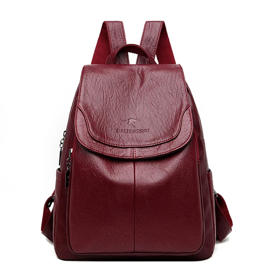 NOUVEAU RICHE Damen Rucksack - Sicherer, Stilvoller, Organisierter Reisebegleiter - Backpack Weinrot