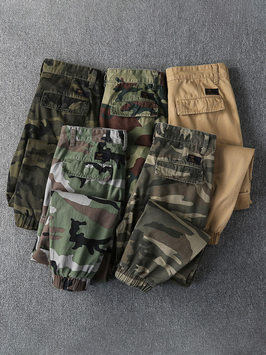 NOUVEAU RICHE Herren Camouflage Cargo Jogginghose Aus Atmungsaktiver Baumwolle Für Outdoor-Aktivitäten Und Streetstyle