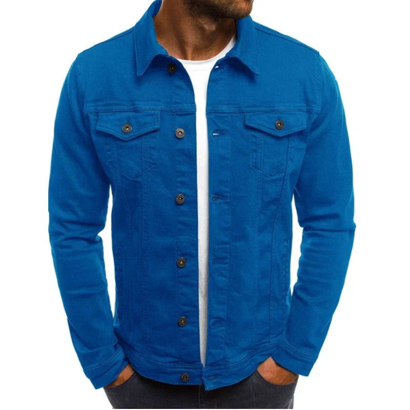 NOUVEAU RICHE Button Down Jacke Für Herren Fronttaschen Alltagstauglich Blau