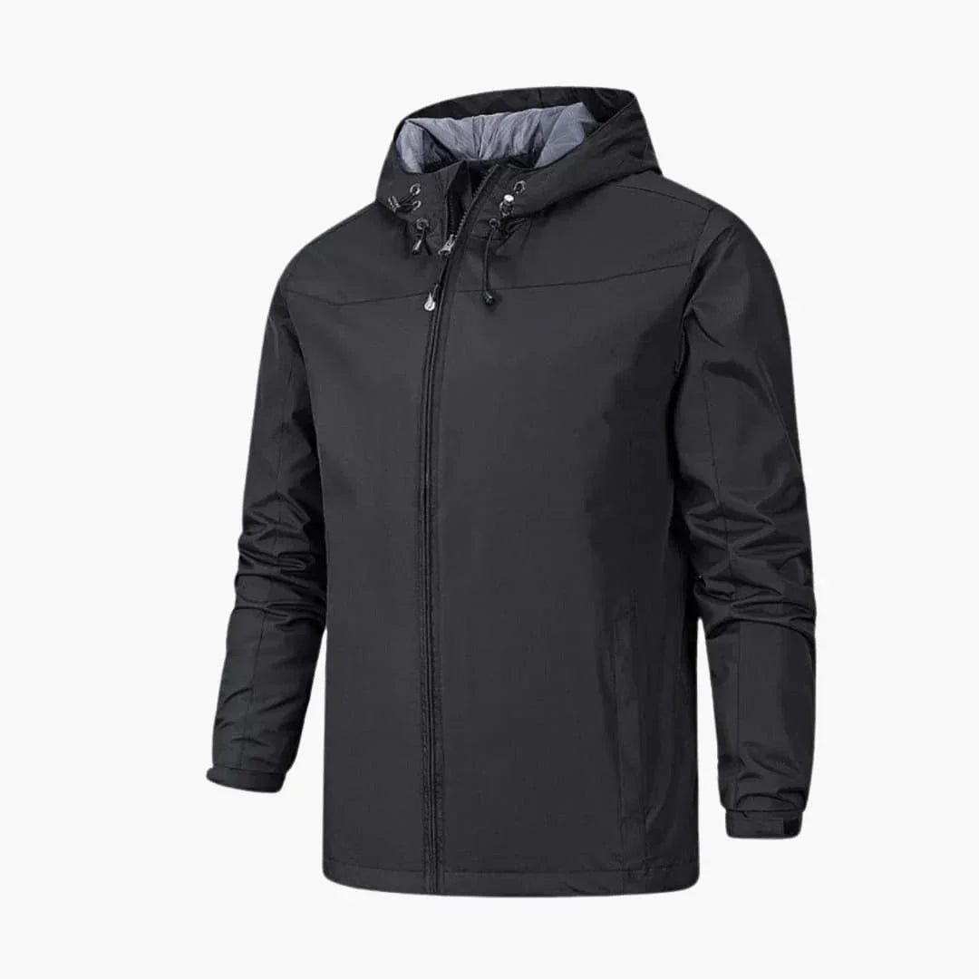 NOUVEAU RICHE Übergangsjacke Herren Wasserabweisend Schlanker Schnitt Schwarz