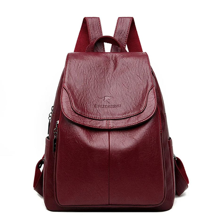 NOUVEAU RICHE Damen Rucksack – Modischer Rucksack mit Hochwertigen Verschlüssen und Schutz Weinrot Nur eine Größe