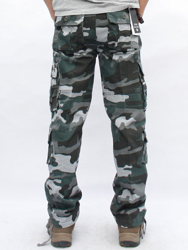 NOUVEAU RICHE Herren Camouflage Militärhose Gerade Schnitt Baumwolle Cargo Pants Mit Seitentaschen Für Komfort Und Stil