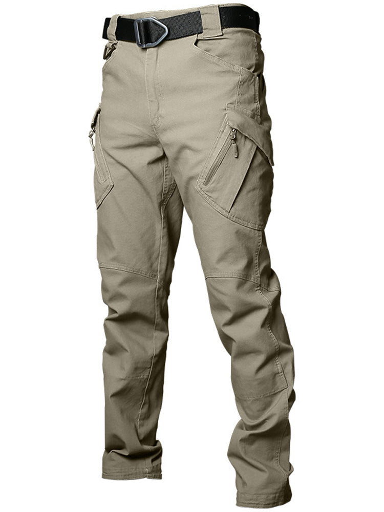 NOUVEAU RICHE Multitaschen Outdoor Gerade Bein Taktische Hose Slim Fit Aus 97 Prozent Baumwolle Mit Stretch Und Atmungsaktivem Stoff Für Herren Khaki