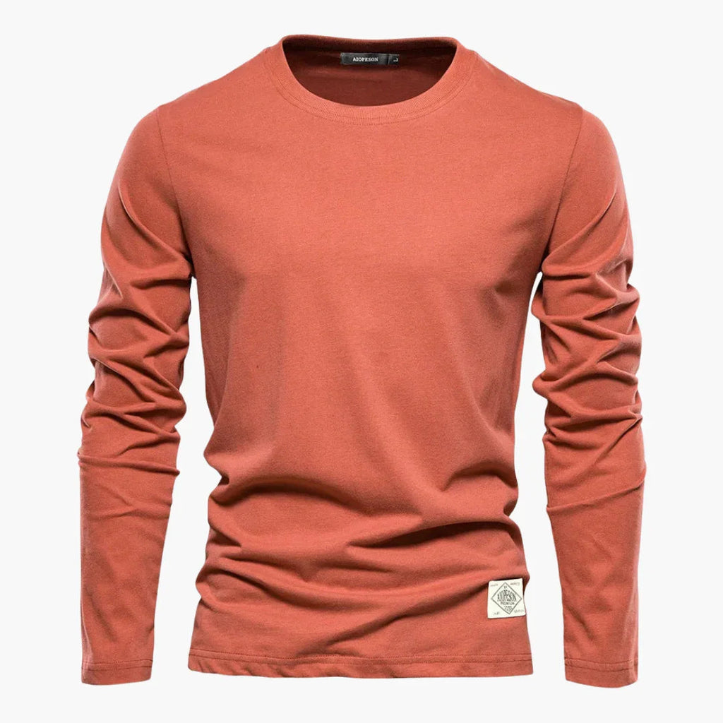 NOUVEAU RICHE Langarmshirt Herren Tailliert Elegant Vielseitig Für Büro Orange