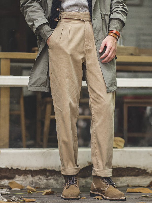 NOUVEAU RICHE Herren Vintage Inspirierte Gurkha Hosen Gerade Freizeit Hosen Mit Elastischer Anpassung Für Optimalen Tragekomfort