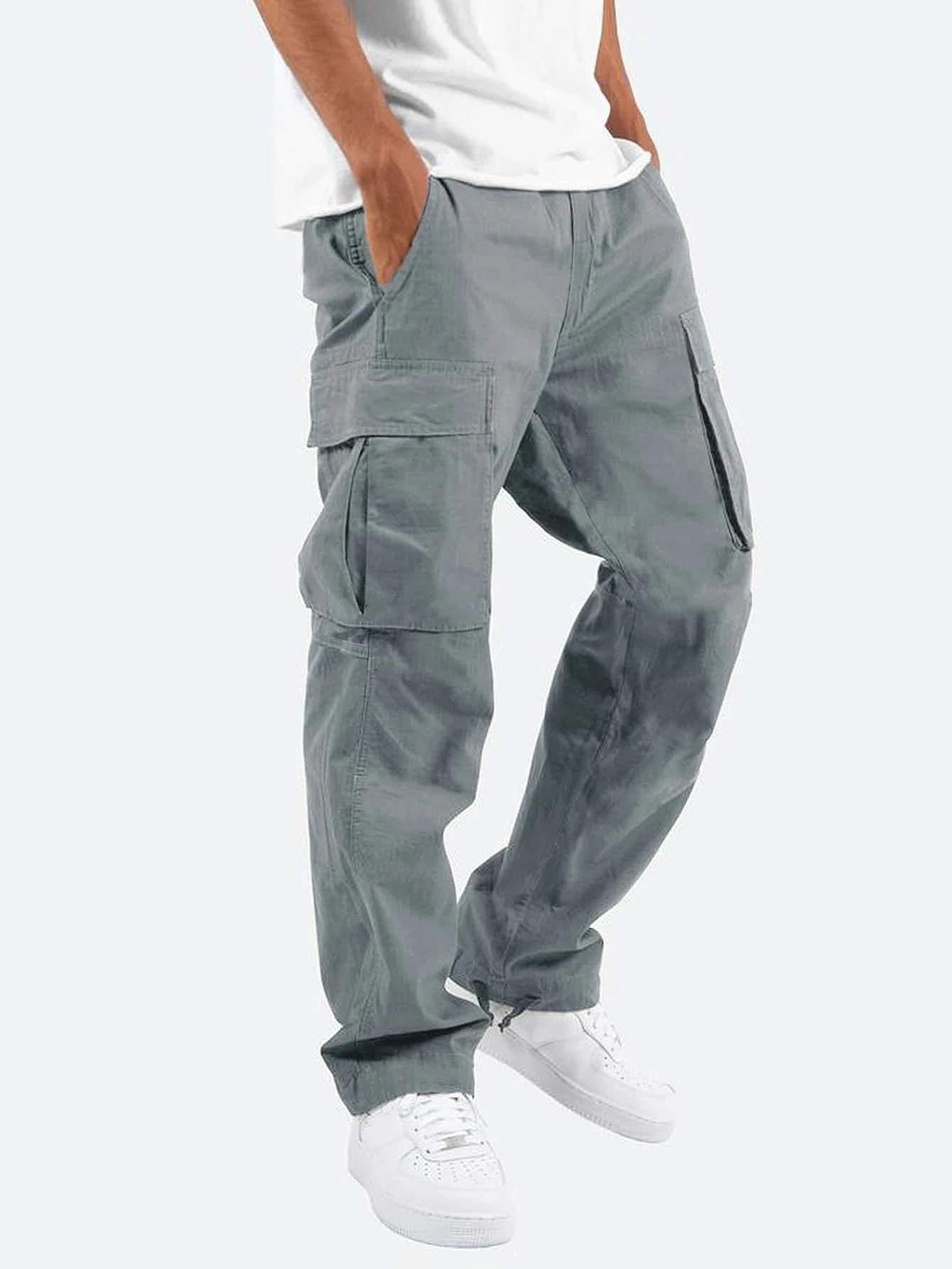 NOUVEAU RICHE Cargo Hose Alltagskomfort Weiches Material Bequem Für Herren Grau