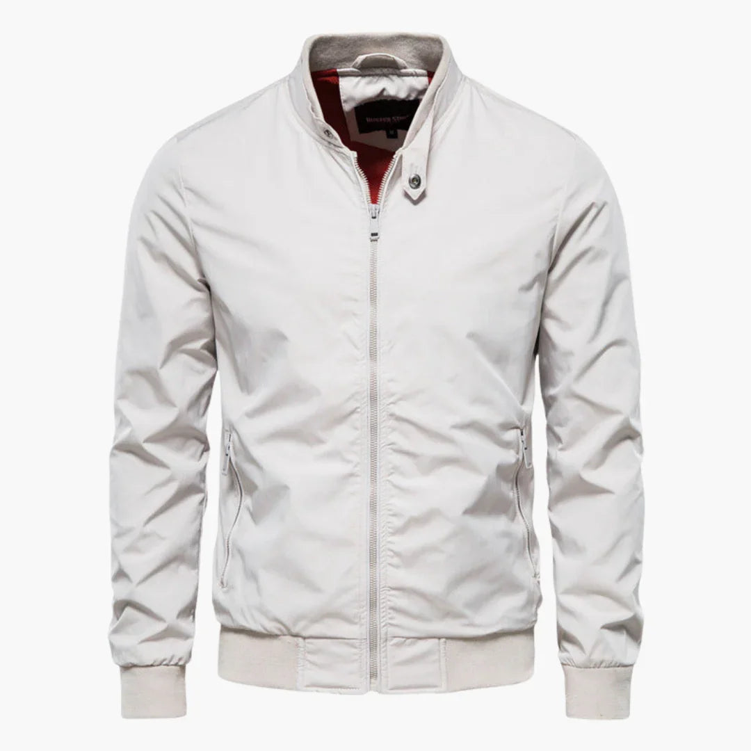 NOUVEAU RICHE Freizeitjacke Leicht Herren Alltagsjacke Mit Struktur Weiß