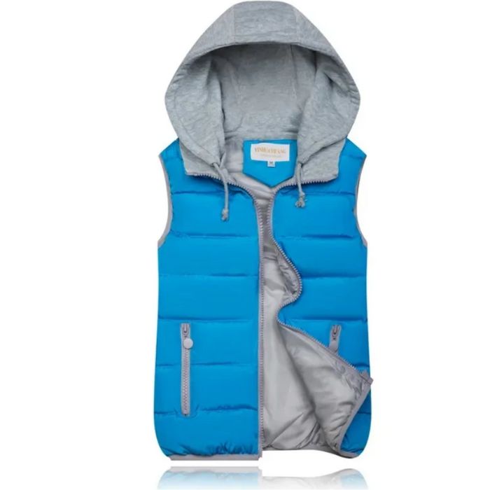 NOUVEAU RICHE Damen Weste – Bequeme Heidi-Stil Kapuzenweste für Frostige Tage Hellblau