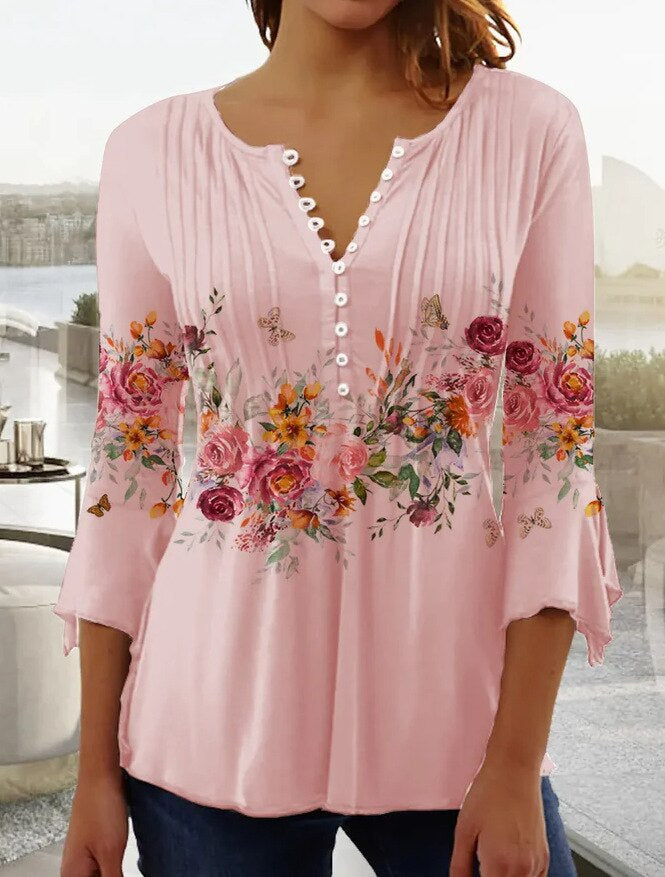 NOUVEAU RICHE Oberteil Damen Baumwollmischung Lässig Alltagslook Rosa