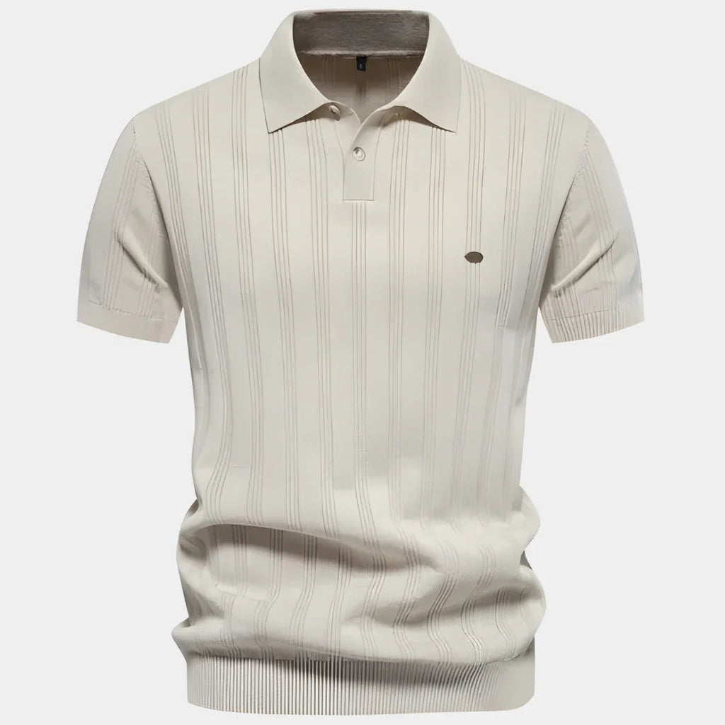 NOUVEAU RICHE Polohemd Slim Fit Herren Atmungsaktives Material Vielseitig Beige