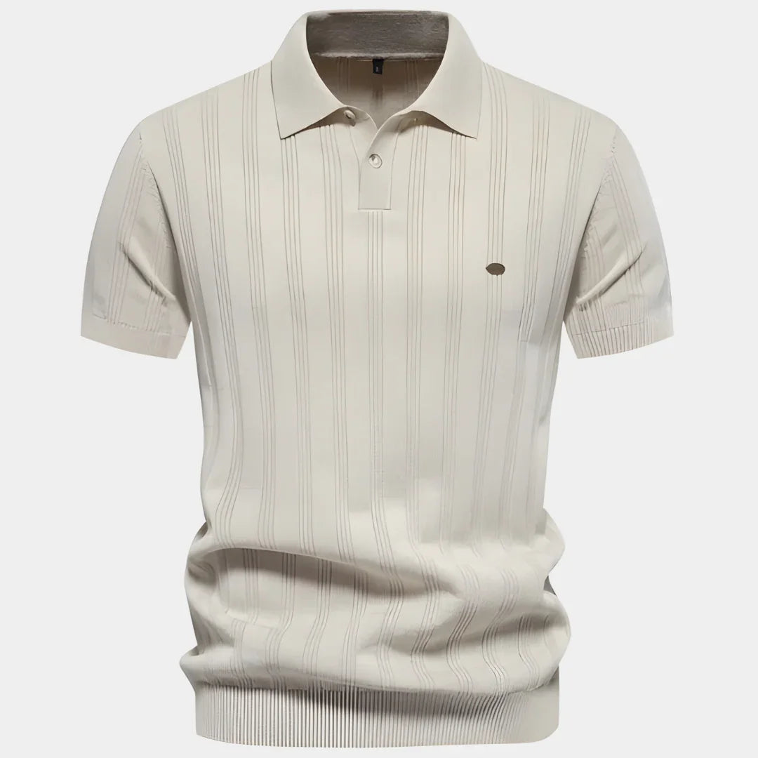 NOUVEAU RICHE Polohemd Slim Fit Herren Atmungsaktives Material Vielseitig Beige