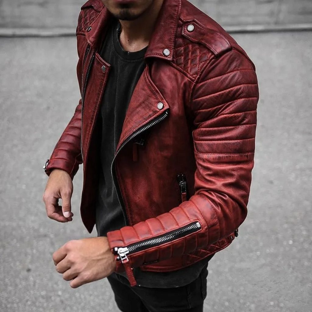 NOUVEAU RICHE Herren Kombination Aus Komfort Und Eleganz Exklusive Jacke Rot