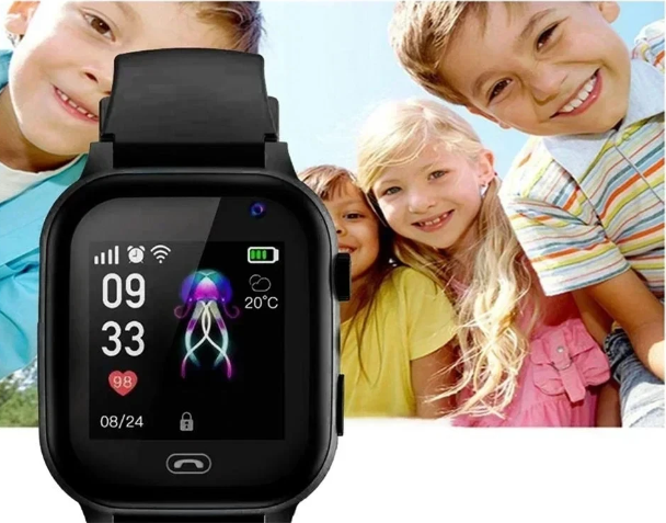 NOUVEAU RICHE KidSafe | 4G GPS Smartwatch für Kinder mit Echtzeit-Ortung & Telefonfunktion - Wasserdichte Kinderuhr mit SOS Notruftaste, Kamera & Videoanruf