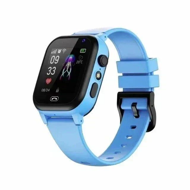 NOUVEAU RICHE KidSafe | 4G GPS Smartwatch für Kinder mit Echtzeit-Ortung & Telefonfunktion - Wasserdichte Kinderuhr mit SOS Notruftaste, Kamera & Videoanruf Blue